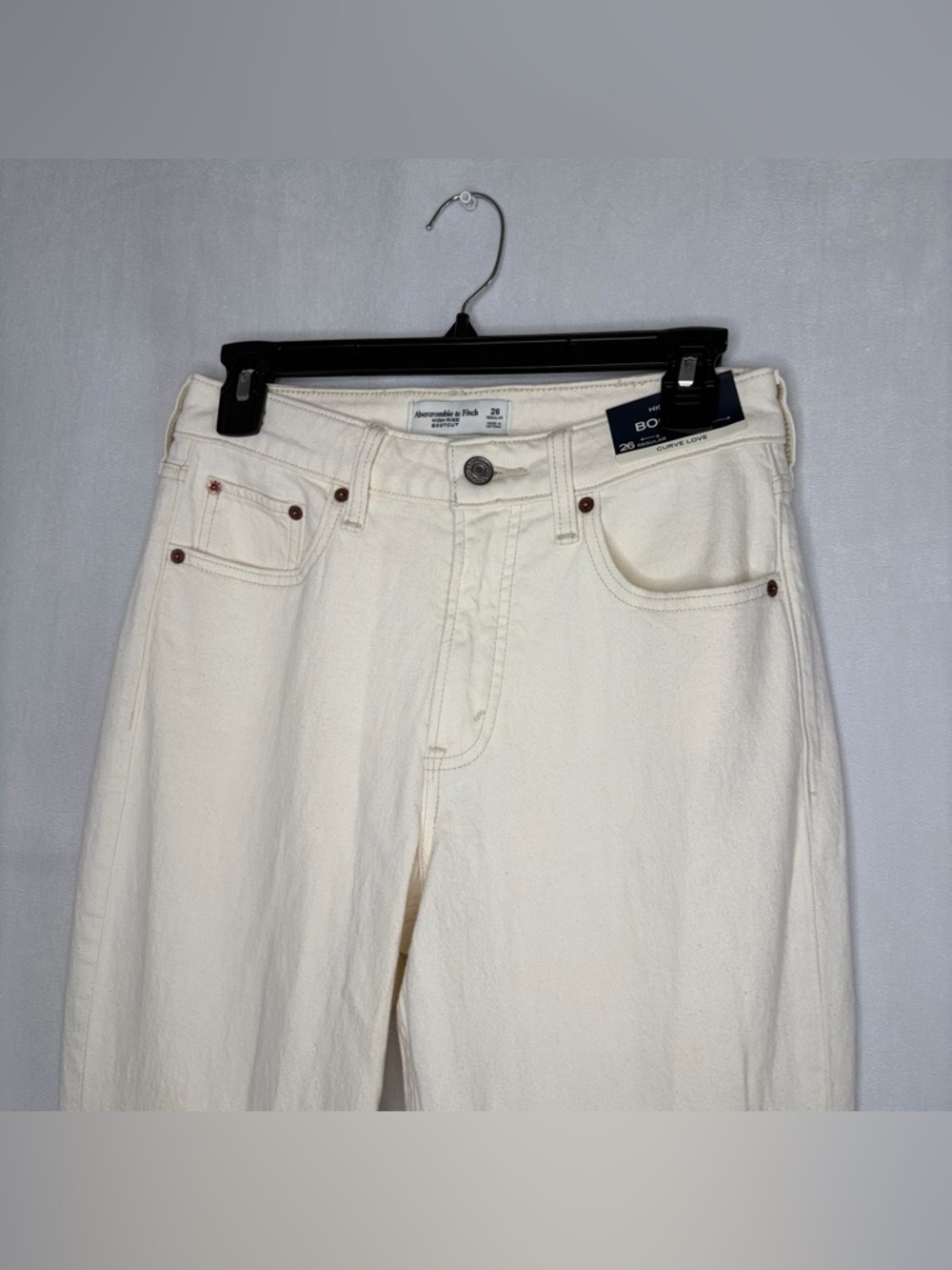 Abercrombie & Fitch Cream Curve Love‎ High Rise Bootcut Jeans - Picture 4 of 7
